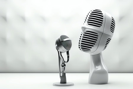 Abstract 3d minimal microphone, music concept, Generative AIの素材