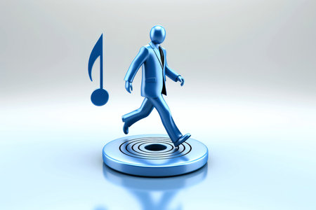 3d minimal scene, mockup abstract human character, enjoy music concept, Generative AIの素材