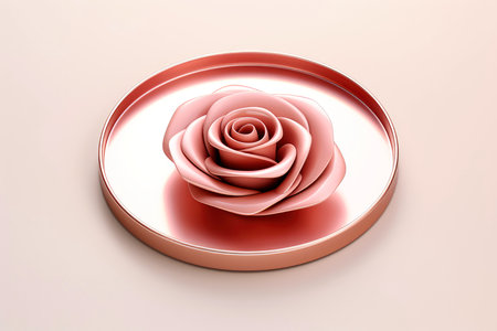 Close-up, 3d mockup of beautiful rose background, Generative AIの素材
