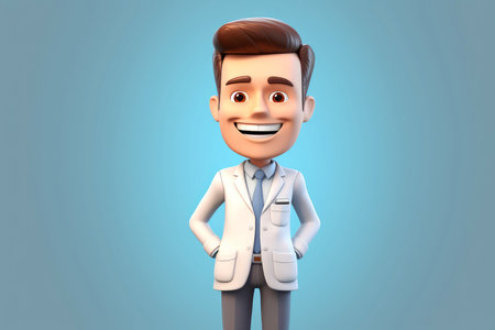 3d minimal scene, mockup doctor character, Generative AIの素材