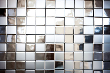 Close-up silver metallic object, abstract background, Generative AIの素材