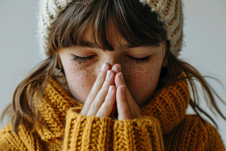 Close-up,Symptoms of health issues and disease on child, medical treatment concept, Generative AIの素材