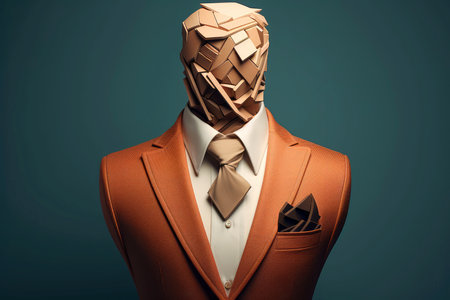 3d abstract human head,face, Psychic waves concept, Generative AIの素材