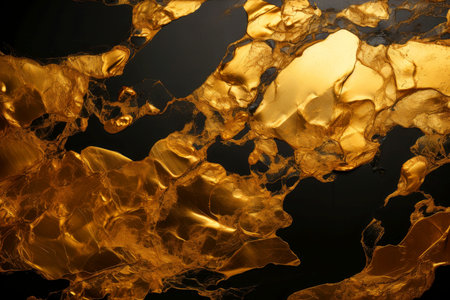 Close-up gold metallic object, abstract background, Generative AIの素材