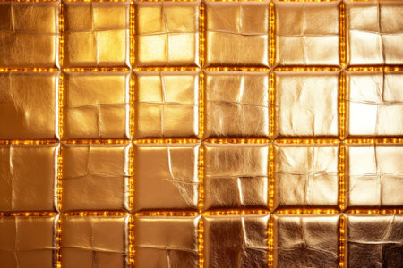 Close-up gold metallic object, abstract background, Generative AIの素材
