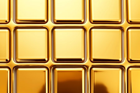 Close-up gold metallic object, abstract background, Generative AIの素材