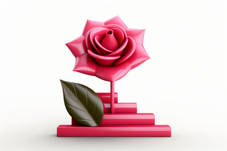 Close-up, 3d mockup of beautiful rose background, Generative AIの素材