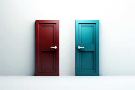 Front view of modern entrance door,empty room, Generative AIの素材