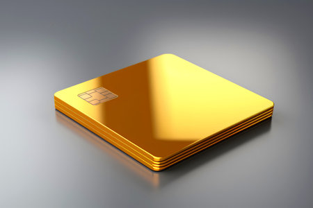 Close-up, 3d mockup of abstract blank credit card,minimal background, Generative AIの素材