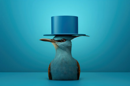 Close-up, 3d mockup of abstract bird with minimal background, Generative AIの素材