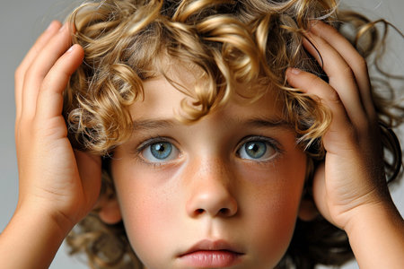Close-up,Symptoms of health issues and disease on child, medical treatment concept, Generative AIの素材