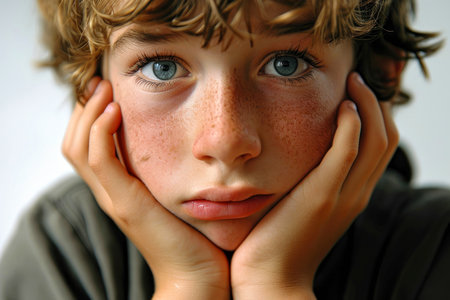 Close-up,Symptoms of health issues and disease on child, medical treatment concept, Generative AIの素材