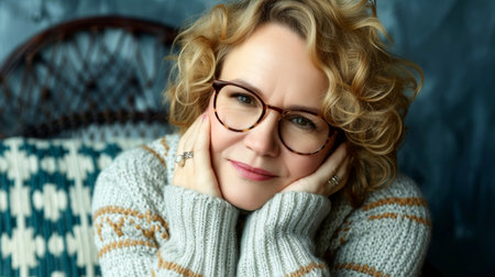 Close-up, portrait of successful businesswoman posing, Generative AIの素材