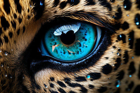 Close-up of a tiger eye staring directly forward, Generative AIの素材