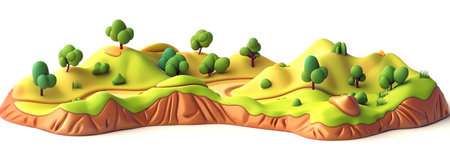 Close-up, Beautiful abstract cute landscape background,minimal style Generative AIの素材