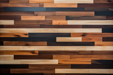Close-up, wood board background,empty wooden wall, Generative AIの素材