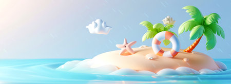 Close-up, Beautiful abstract cute landscape background,minimal style, Generative AIの素材