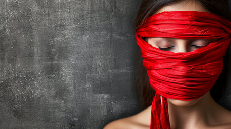 Close-up, Portrait women, stop violence against Women, Generative AIの素材