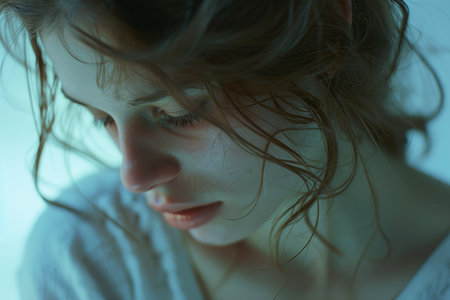 Close-up, Portrait women, stop violence against Women, Generative AIの素材