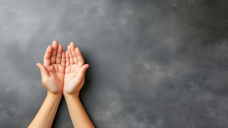 Close-up, Human is displaying the symbol for Women Day awareness, Generative AIの素材