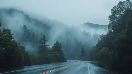 Empty asphalt road highway background, Generativeの素材
