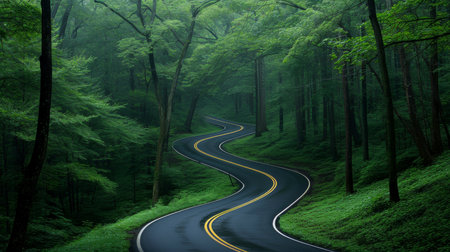 Empty asphalt road highway background, Generativeの素材