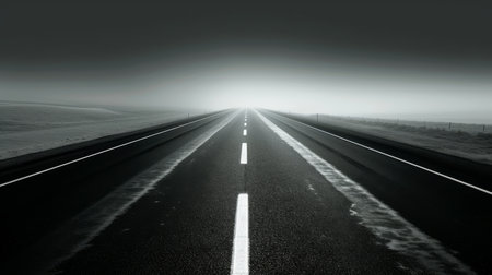 Empty asphalt road highway background, Generativeの素材