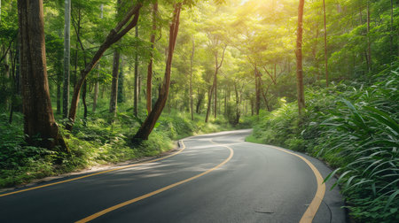 Empty asphalt road highway background, Generativeの素材