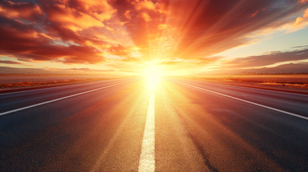 Empty asphalt road highway background, Generativeの素材