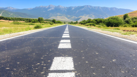 Empty asphalt road highway background, Generativeの素材