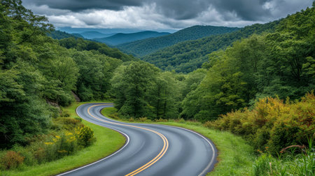 Empty asphalt road highway background, Generativeの素材