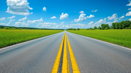 Empty asphalt road highway background, Generativeの素材