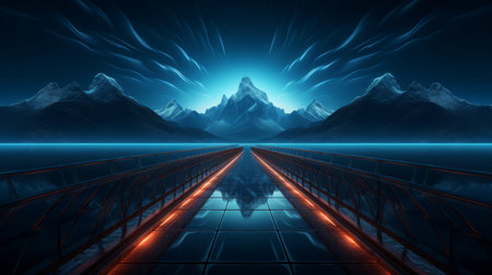 Empty pathway to the future wonderland background, Generative AIの素材