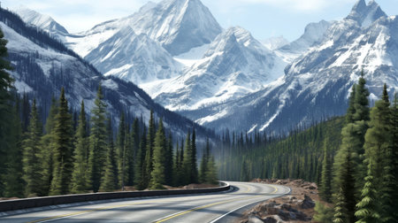 Empty asphalt road highway background, Generativeの素材