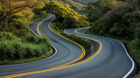 Empty asphalt road highway background, Generativeの素材