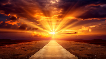 Empty asphalt road highway background, Generativeの素材
