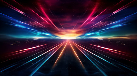 Empty pathway to the future wonderland background, Generative AIの素材
