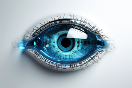 Close-up, hyper-realistic abstract single eye, Generative AIの素材