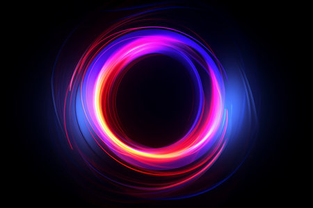 Abstract colorful galaxy wallpaper,black hole,abstract neon light, Generative AIの素材
