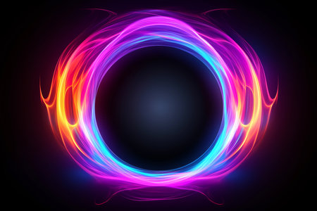 Abstract colorful galaxy wallpaper,black hole,abstract neon light, Generative AIの素材