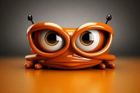 Abstract 3d eye icon, mockup vision symbol, Generative AIの素材