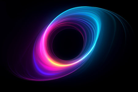 Abstract colorful galaxy wallpaper,black hole,abstract neon light, Generative AIの素材