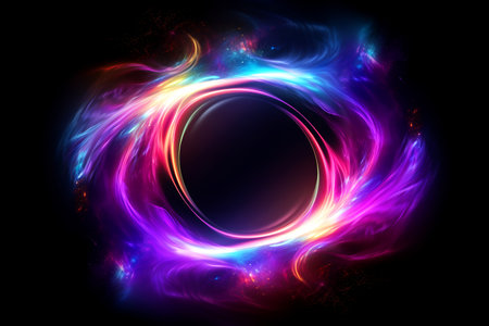 Abstract colorful galaxy wallpaper,black hole,abstract neon light, Generative AIの素材