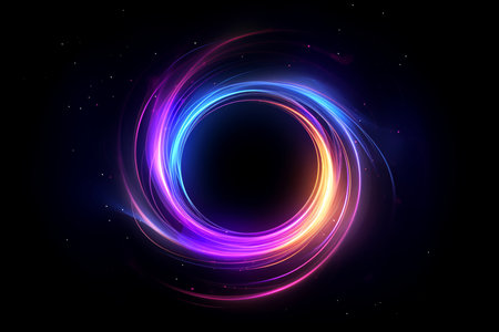 Abstract colorful galaxy wallpaper,black hole,abstract neon light, Generative AIの素材