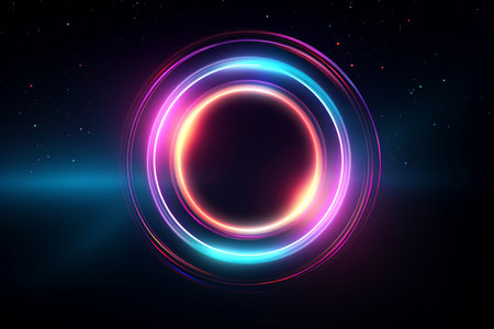 Abstract colorful galaxy wallpaper,black hole,abstract neon light, Generative AIの素材