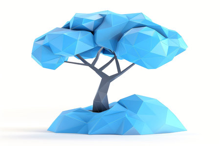 Close-up, Abstract low poly tree, Generative AIの素材