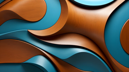 Close-up, wood marquetry wallpaper, abstract pattern background, Generative AIの素材