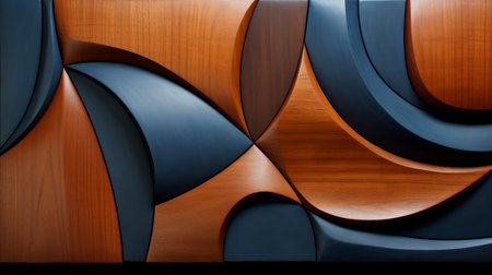 Close-up, wood marquetry wallpaper, abstract pattern background, Generative AIの素材