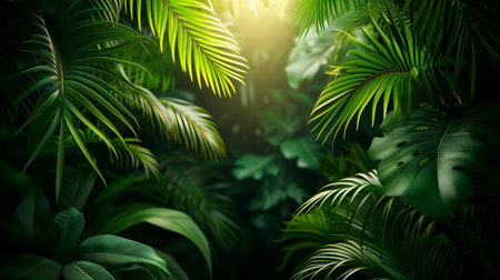 Close-up, Beautiful fresh nature view with plants, leaves, and garden background, Generative AIの素材