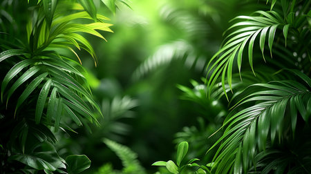 Close-up, Beautiful fresh nature view with plants, leaves, and garden background, Generative AIの素材